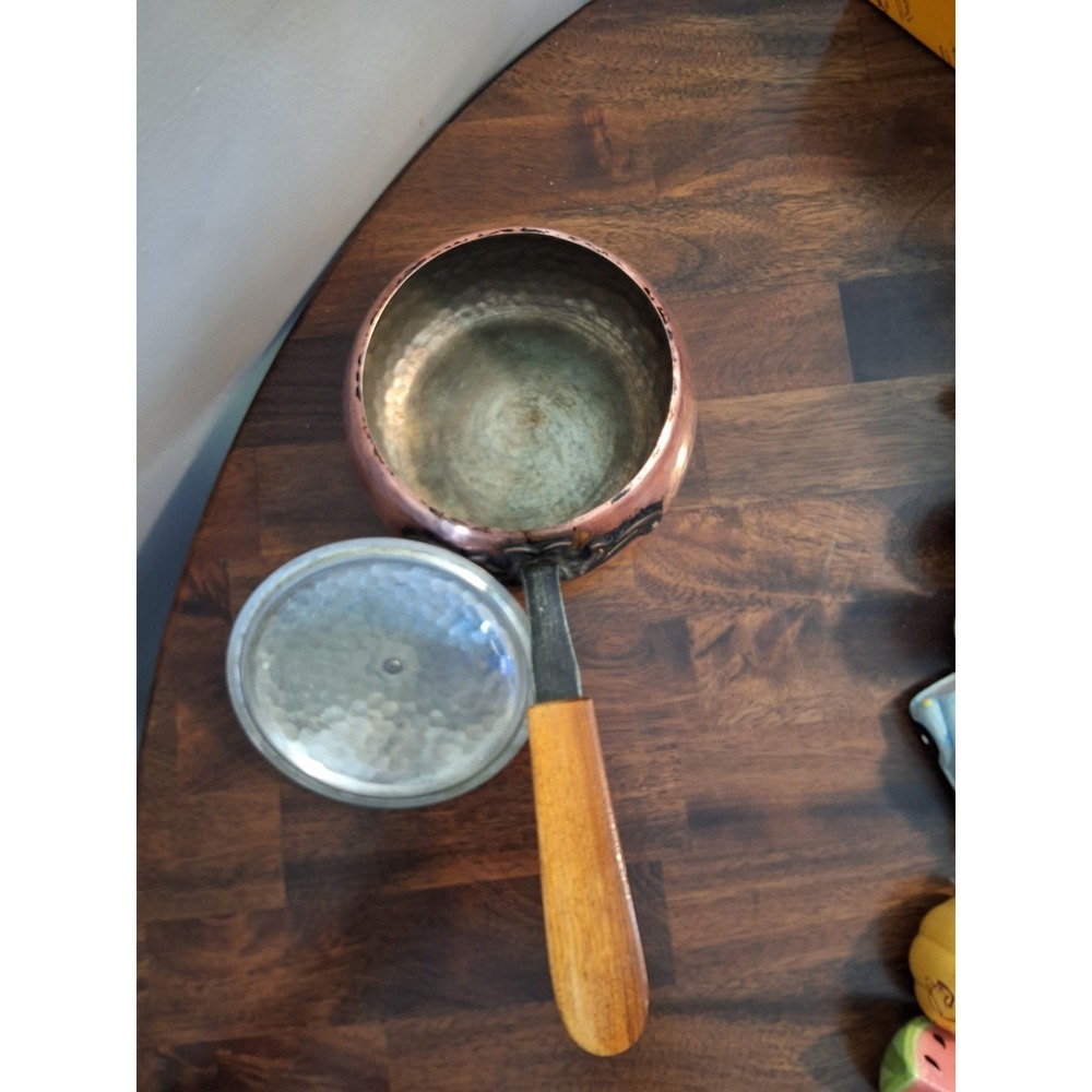 Vintage Stockli-Netstal Swiss Made Hammered Copper Fondue Pot W/ Stand. - Picture 3 of 10